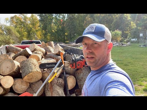 Makita Chainsaw Making N&N Dump Trailer of Firewood #88
