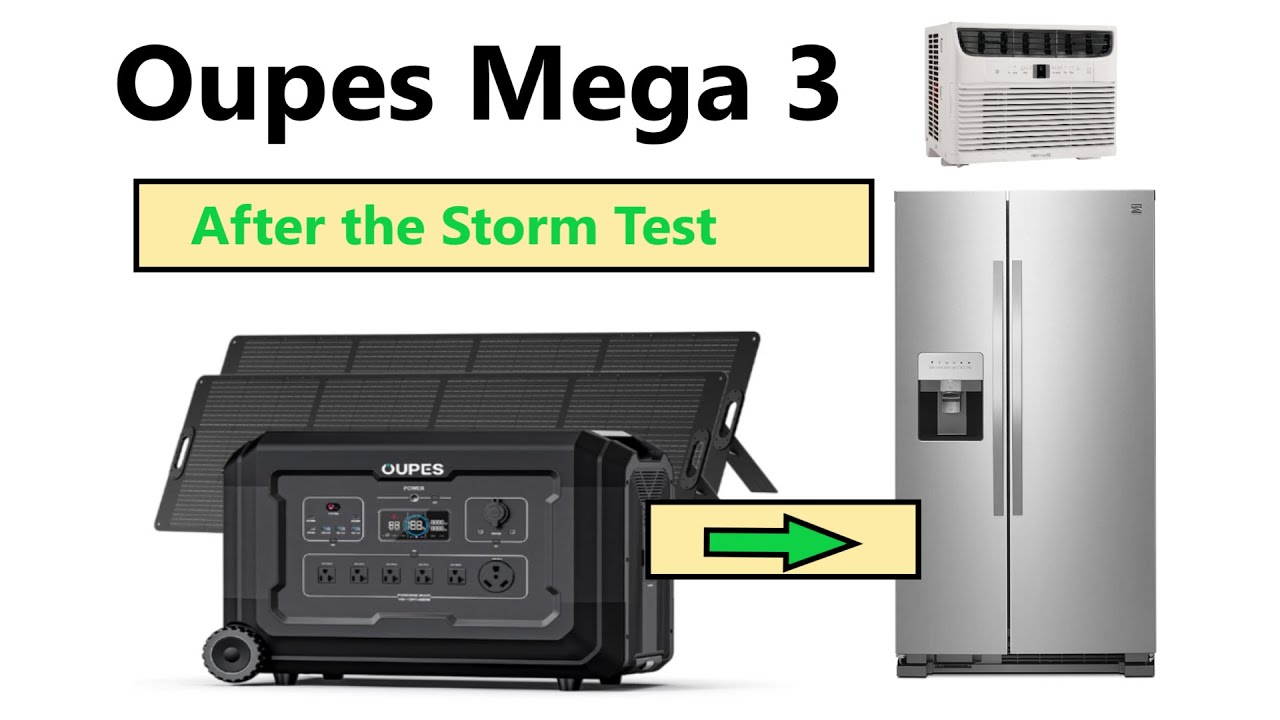 Oupes Mega 3 Refrigerator & AC Test with 240W Solar Panels