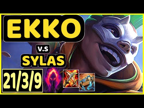 CUZZ (EKKO) vs SYLAS - QUADRAKILL 21/3/9 KDA JUNGLE CHALLENGER GAMEPLAY - KR