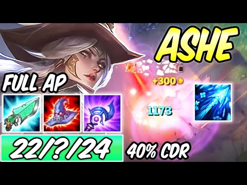 *ONE-SHOT* FULL AP ASHE MID 64K DMG | New Build & Runes | 41 DARK HARVEST STACKS | League of Legends