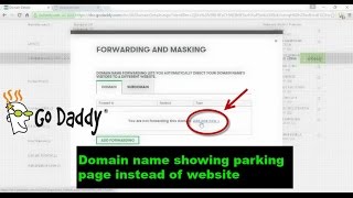 Godaddy |  Domain name showing parking page instead of website