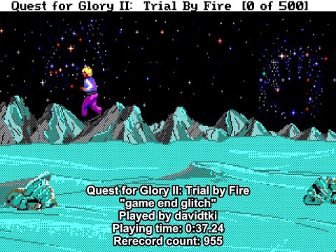 [TAS] DOS Quest for Glory II: Trial by Fire 'game end glitch' by davidtki in 00:37,24