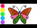Vẽ con bướm xinh - Hướng dẫn vẽ và tô màu con bướm xinh đep