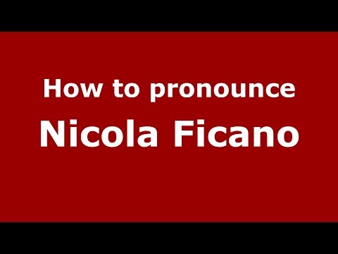 How to pronounce Nicola Ficano (Italian/Italy)  - PronounceNames.com