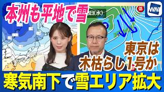 【平地でも雪か】来週は寒気南下で雪エリア拡大　東京は木枯らし1号の可能性