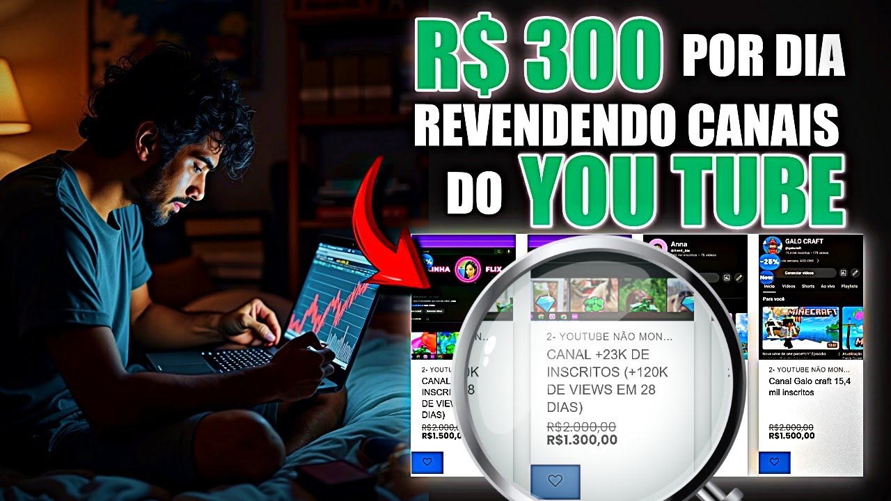 GANHE DINHEIRO REVENDENDO CANAIS DO YOU TUBE SEM FAZER NADA