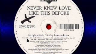 The Right Attitude  "Never Knew Love Like This Before"    (Trancengroovial Mix)