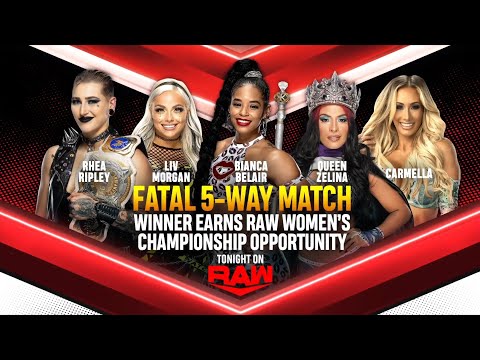 Bianca Belair vs Liv Morgan vs Carmella vs Zelina Vega vs Rhea Ripley 1/3 All Entrance Raw Nov102021