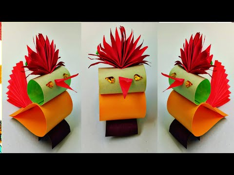 How to make Colorful Paper Bird in 2 Minutes | RamzArts | Easy paper Arts & Crafts | Home Decoration