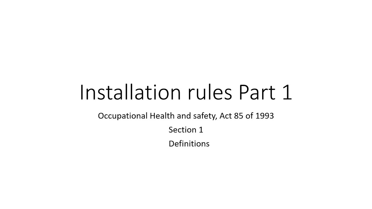 Installation rules Paper1 Part 1