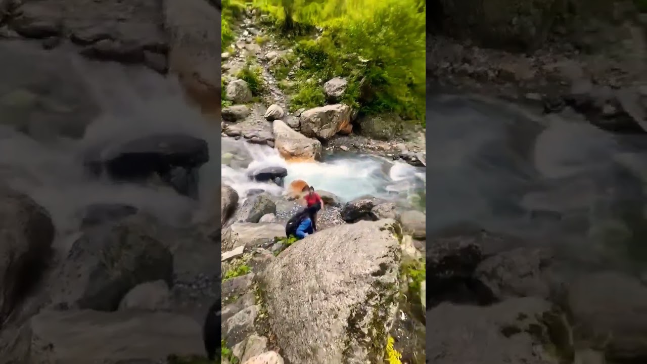 Hiking to a waterfall Grahan Parvati valley