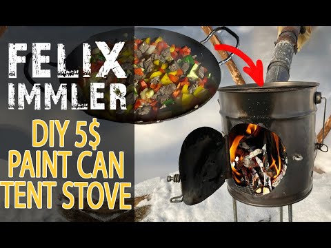 Amazing tent oven / cooking stove made from a paint can / DIY 5 $ projekt