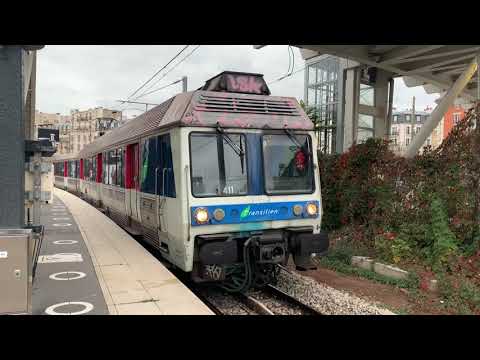 Départ d'une UM de Z6400 à Bécon les Bruyères sur la ligne L