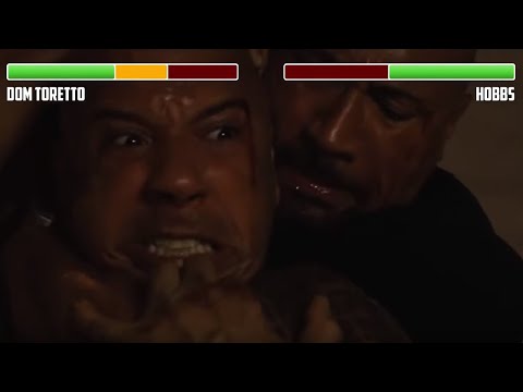 Dominc Toretto vs. Hobbs WITH HEALTHBARS | HD | Fast Five