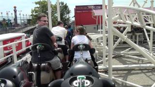 Steeplechase Roller Coaster Onride POV Luna Park Scream Zone Coney Island New York