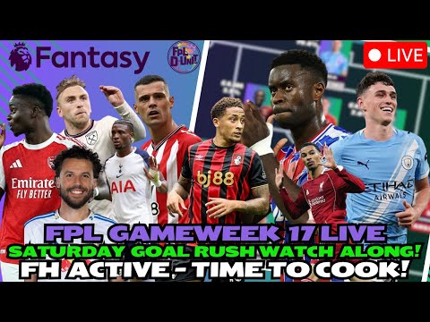 FPL FH GW 17 LIVE SATURDAY GOAL RUSH WATCH ALONG🚨 EVERY GOAL 💥 | Fantasy Premier League Tips 2025/26