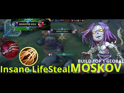 Insane LifeSteal Moskov 100% - Build Top 1 Global Moskov ~ MLBB