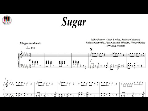 Sugar - Maroon 5, Piano Sheet Music