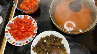 Stewed/peppered Beef & Prawns recipe. Extra peppered