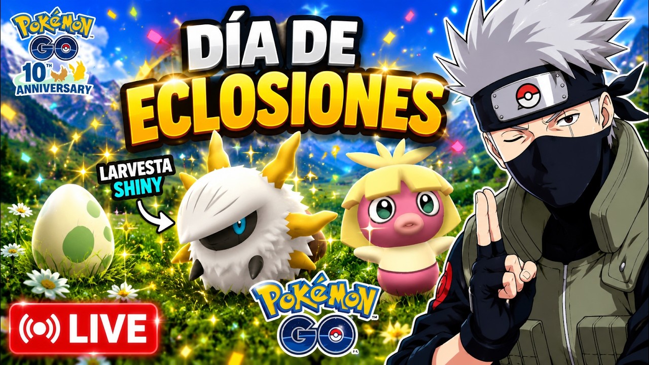 🚨APROVECHA CONSIGUE A LARVERTA SHINY MAS FACIL🚨EVENTO DIA DE ECLOSIONES EN DIRECTO POKEMON GO