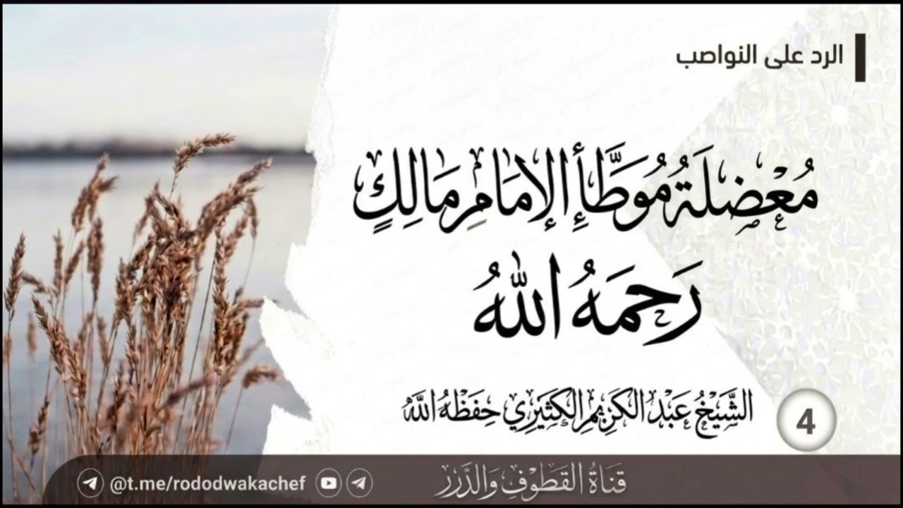 الرد على النواصب 04 (معضلة موطأ الإمام مالك رحمه الله) || الشيخ عبد الكريم الكثي