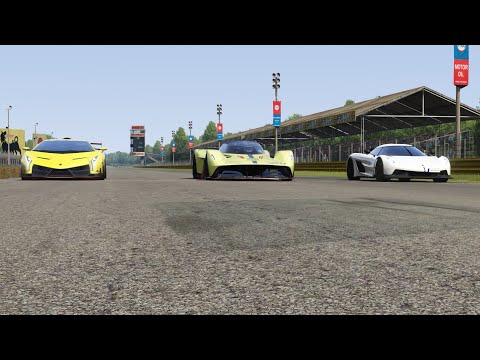 Aston Martin Valkyrie AMR Pro vs Koenigsegg Jesko Absolut vs Lamborghini Veneno at Monza Full Course