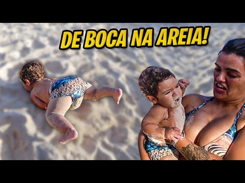 O NOAH CAIU DE BOCA NA AREIA DA PRAIA KKKKKKK...