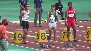 2020年埼玉県陸上競技選手権大会　男子100m準決勝３組　設楽、市根井、齊藤