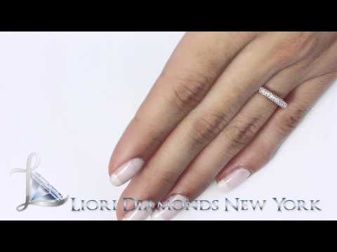 WBAJ-104-R - 0.65 Carat Diamond Wedding Band Stackable Ring 14k Rose Gold