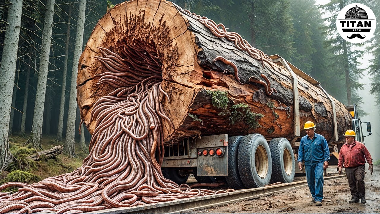 Extreme Dangerous Big Logging Wood Truck Driving Skill | Fastest Chainsaw Cutting Tree Machines #30