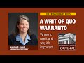 Writ of Quo Warranto: Challenging the right to hold public office