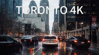 Driving in Rain – Downtown Toronto Canada 4K