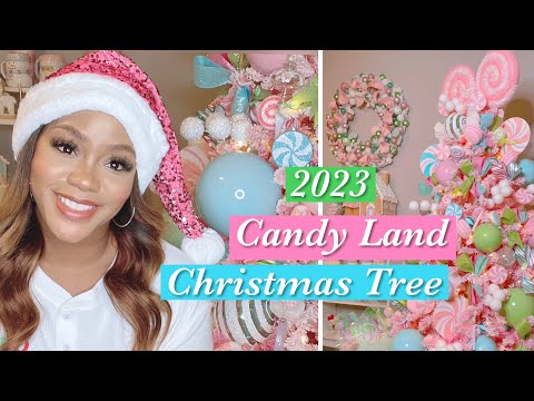 2023 Pink Candy Land Christmas Tree | Decorate with Me | Pastel Christmas
