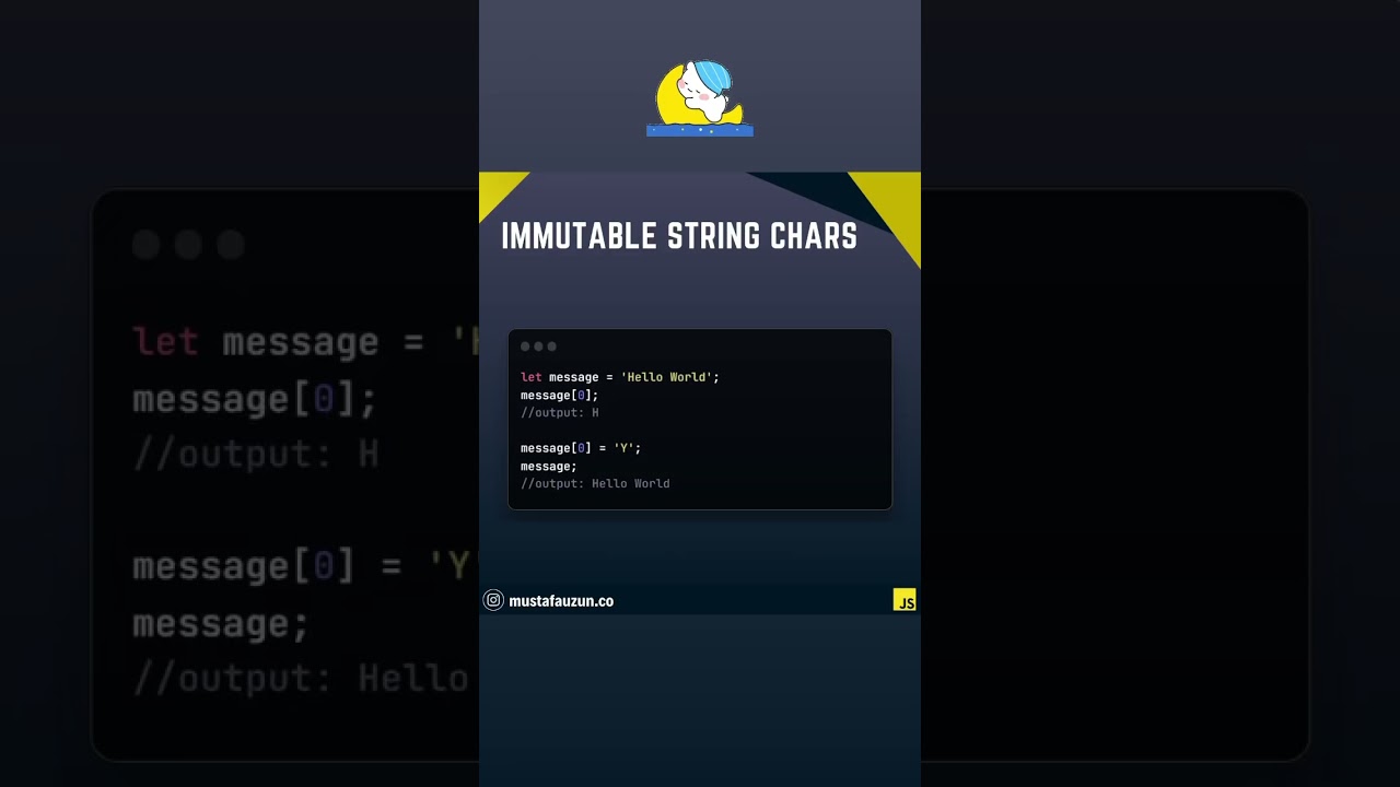 Javascript, Immutable String Chars #javascript