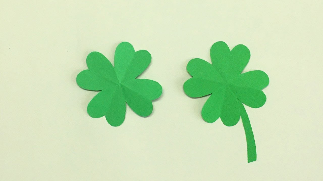 How to Cut Four Leaf Clover Pattern | Paper Shamrock