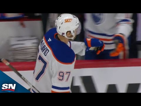 Oilers' Connor McDavid Buries Snap Shot For First Goal Of The Season Vs. Senators