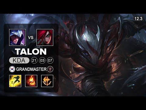 Talon Mid vs Katarina - KR Grandmaster - Season 12 Patch 12.4