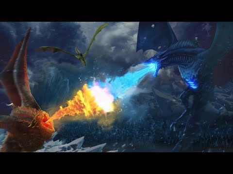 Game of thrones l Dragons Fight ( Fire Dragon Vs Ice Dragon )