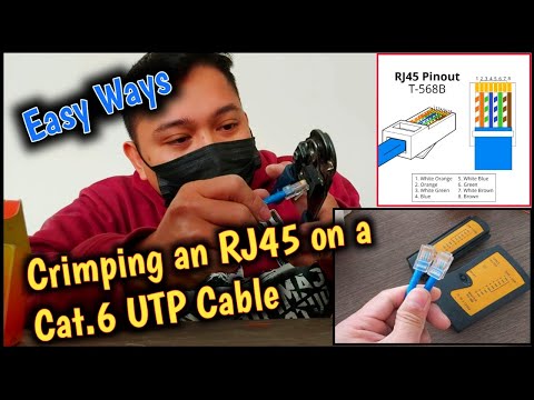 Crimping an RJ45 plug on a cat.6 UTP cable