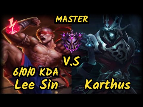 Dat (Kitzuo) (LEE SIN) vs KARTHUS - 6/0/0 KDA JUNGLE GAMEPLAY - NA Ranked MASTER