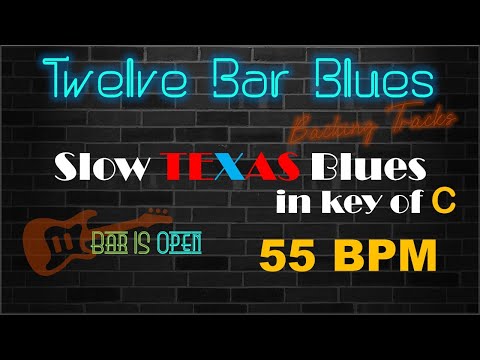 Slow Texas Blues loop backing track in C