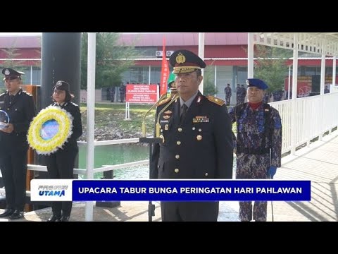 POLDA KEPRI UPACARA TABUR BUNGA DILAUT PERINGATI HARI PAHLAWAN