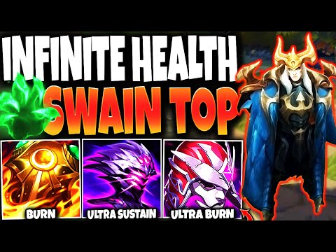 This Infinite Health Swain Top Lane Build is UNSTOPPABLE: 3x BURN + HEALS 🔥 LoL Swain s13 Gameplay