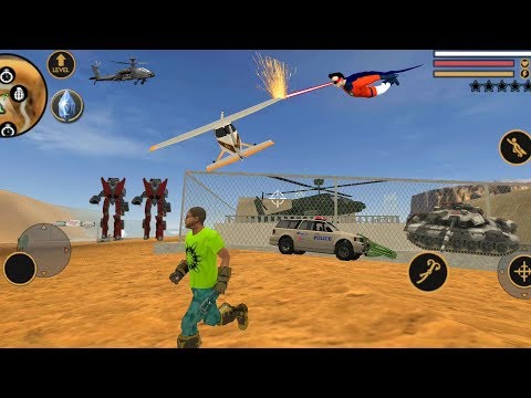 Vegas Crime Simulator(Vegas Hero Fight on Military Base) SuperHero Destroy ✈ Airplane - Gameplay HD
