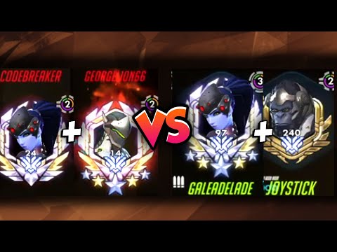 GALE WIDOW + JOYSTICK WINSTON VS GEORGELION69 GENJI + CODEBREAKER WIDOW! [ OVERWATCH TOP 500 ]