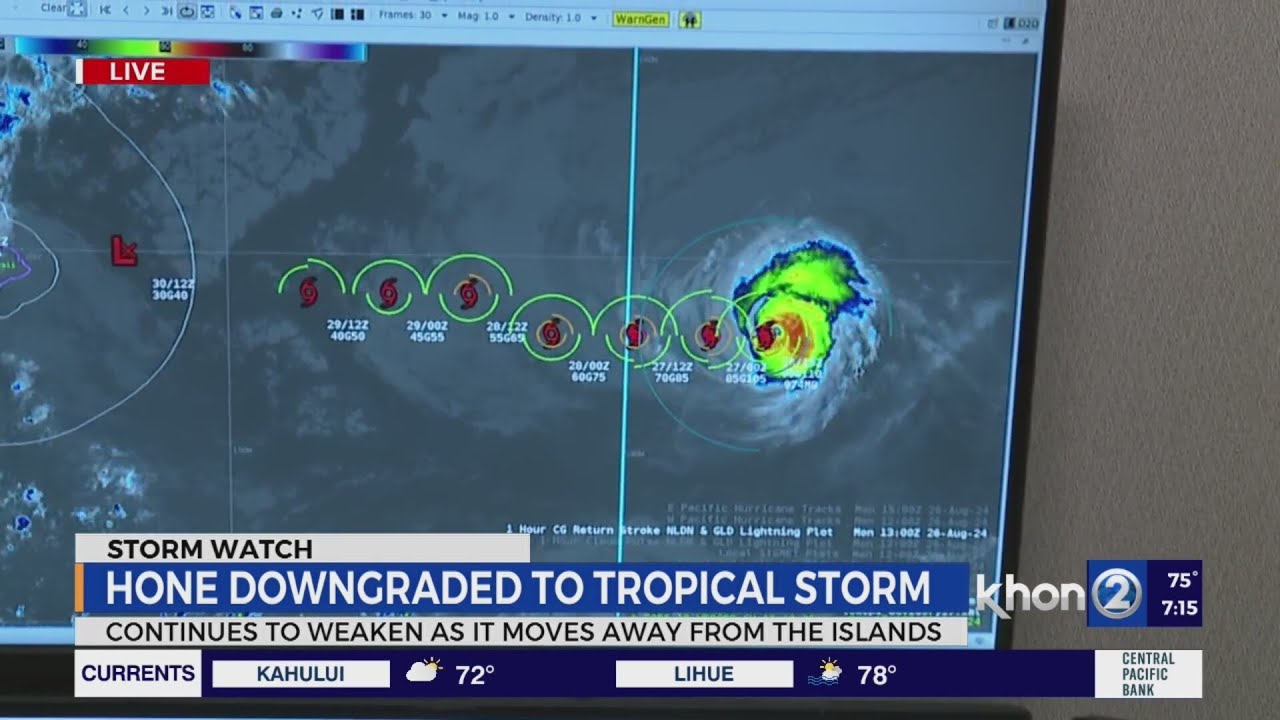 NWS: Hone continues to weaken as it moves away from the main Hawaiian islands