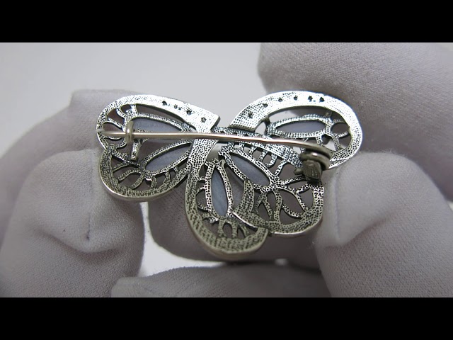Серебряная брошка с сапфирином хба20 Видеообзор