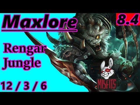 Maxlore as Rengar Jungle - S8 Patch 8.4 - Full Gameplay