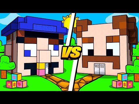 Jeffy vs Marvin BABY House Battle in Minecraft!