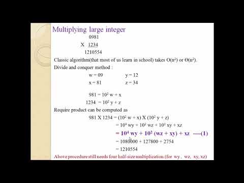 Multiplying Large Numbers (Using Divide and Conquer)